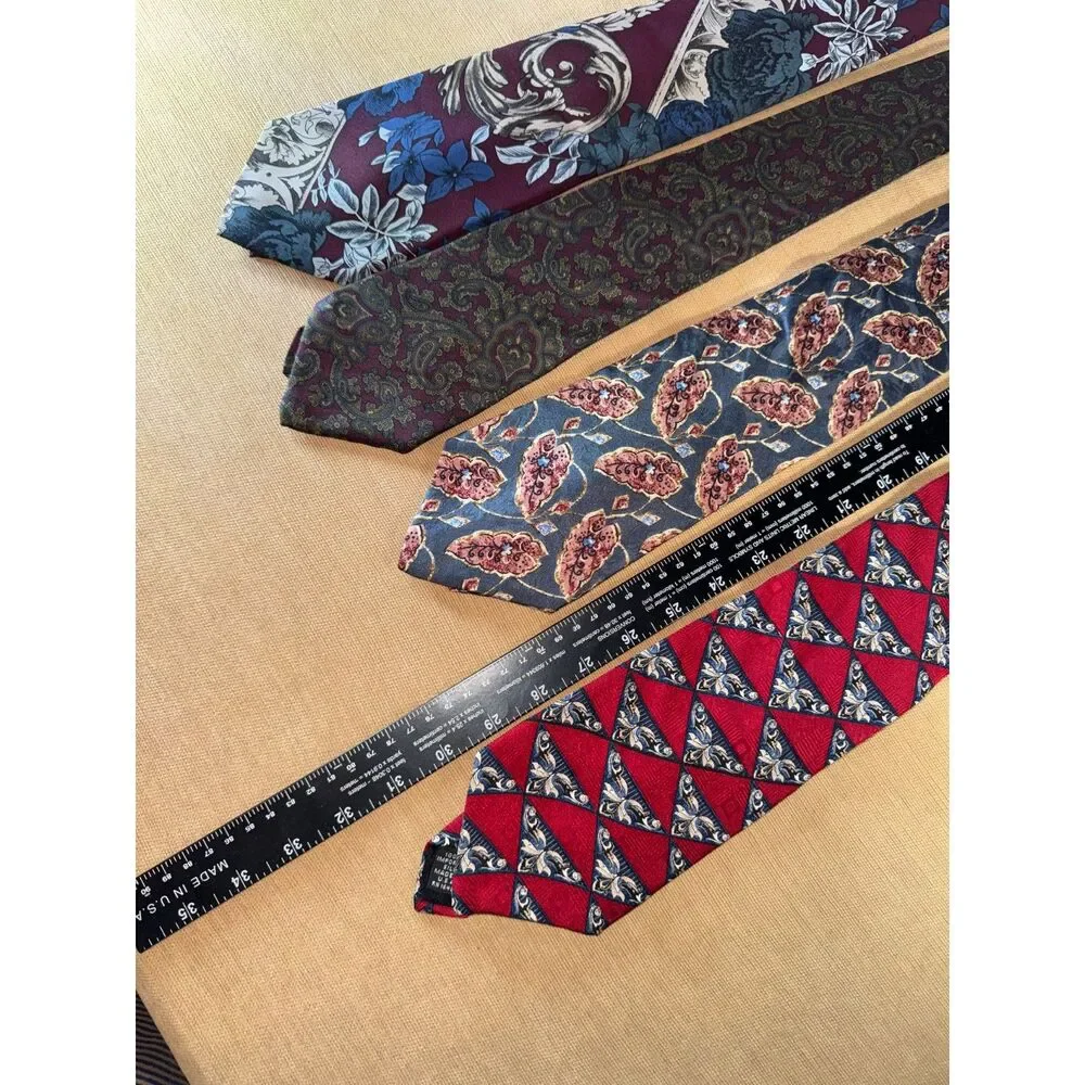 4 Ties; Botany 500, Stafford Executive, A Silk Tie, New Haven Neckwear Co. Tie